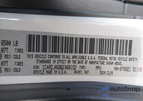 2016 Dodge Durango Sxt из США, поврежденный, VIN 1C4RDJAG8GC466152